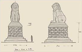 EFA plan n° 647 : Croquis d'un essai de restitution du monument, par H. Ducoux [c. 1936].