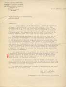 EFA 1 ADM n. c. : Lettre d’Alfred Westholm, conservateur des collections chypriotes auprès de la mission suédoise à Chypre, à R. Demangel, 13 février 1940.