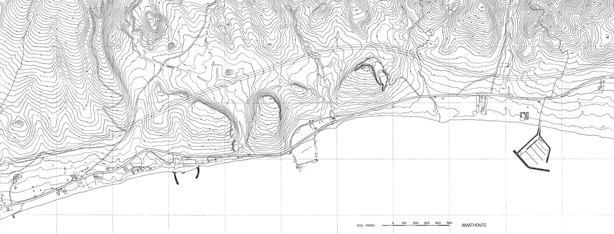 Plan topographique de la région d’Amathonte (H. Michailidou, B. Mouannes / Archives EFA, 12984)