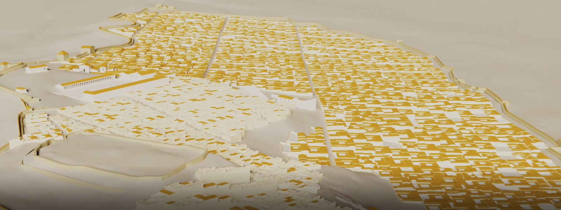 Capture du modèle 3D général de la ville d’Apollonia à l’époque impériale, réalisé par des étudiants de CY Cergy Paris Université.