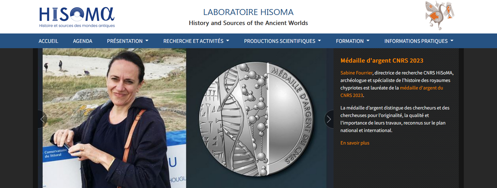 Médaille d'argent du CNRS 2023 à S. Fourrier