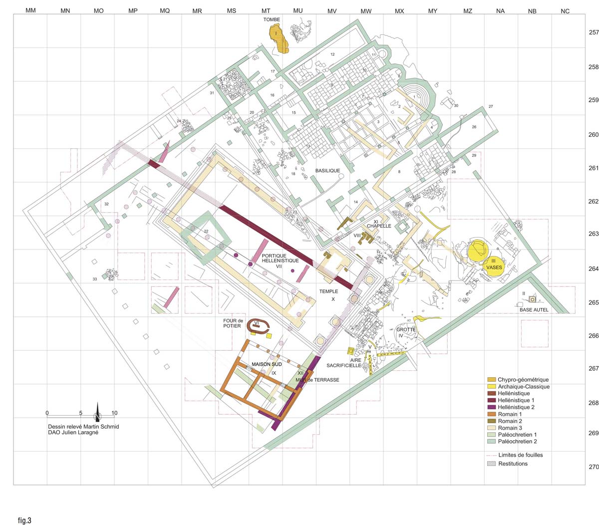 Ground plan of the sanctuary (M. Schmid, J. Laragné / Archives EFA, 42009)